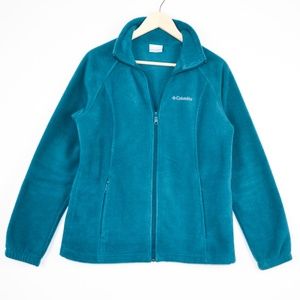 Teal Fleece Zip-Up Columbia Jacket